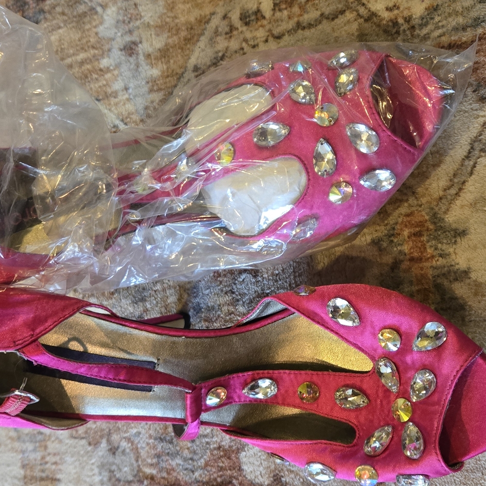 Elegant Pink Embellished Women's Heels Perfect For Homecoming, Prom Or Nightout